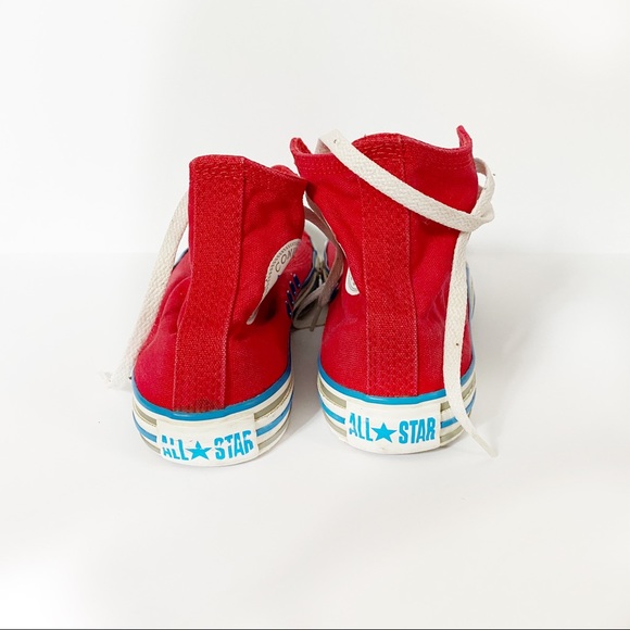 Converse High Tops Red & Blue Sz 5.5 - Picture 5 of 6